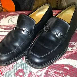Salvatore Ferragamo Italian Black Leather Loafers